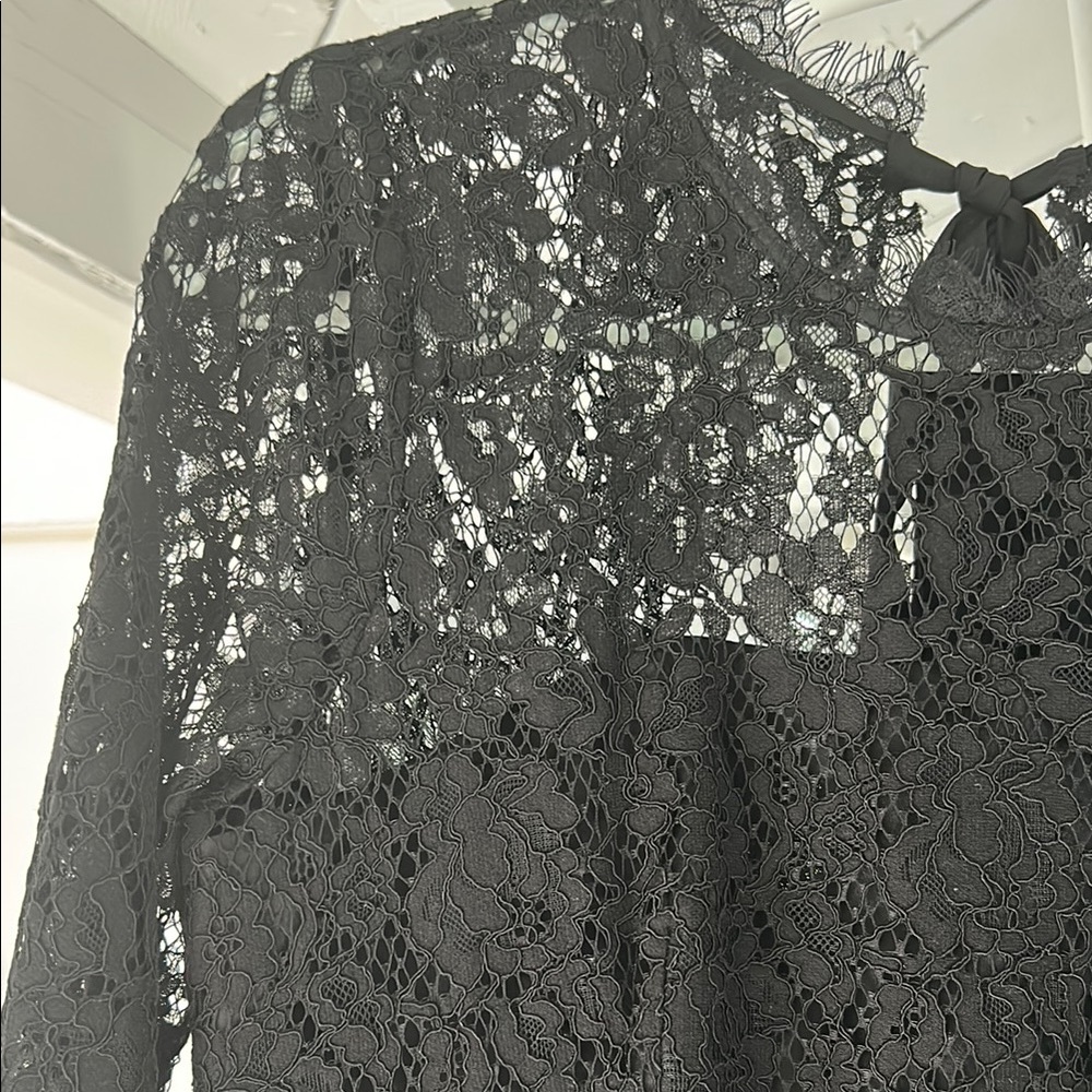 J. Crew Black Lace Long Sleeve Dress - Picture 2 of 7